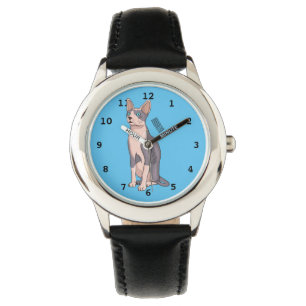 Sphynx cat cartoon illustration armbanduhr