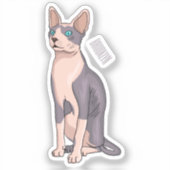 Sphynx cat cartoon illustration aufkleber (Vorderseite)