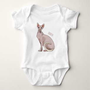 Sphynx cat cartoon illustration baby strampler