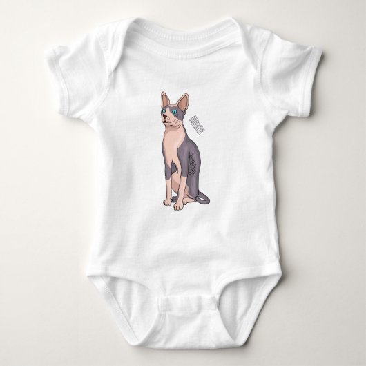 Sphynx cat cartoon illustration baby strampler (Vorderseite)