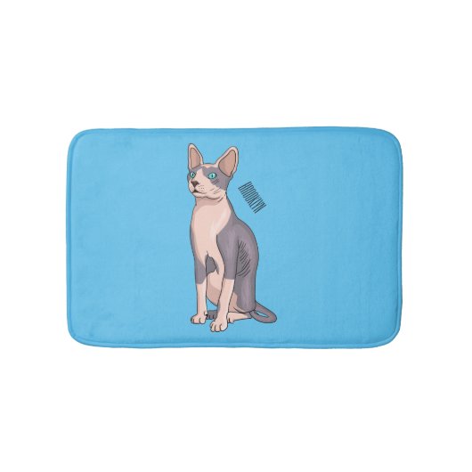Sphynx cat cartoon illustration badematte (Vorderseite)