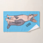 Sphynx cat cartoon illustration badhandtuch set (Handtuch)