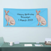 Sphynx cat cartoon illustration banner (Messe)