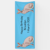 Sphynx cat cartoon illustration banner (Vertikal)