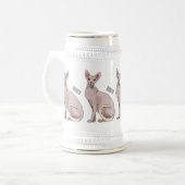 Sphynx cat cartoon illustration bierglas (Vorderseite Links)