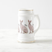 Sphynx cat cartoon illustration bierglas (VorderseiteRechts)