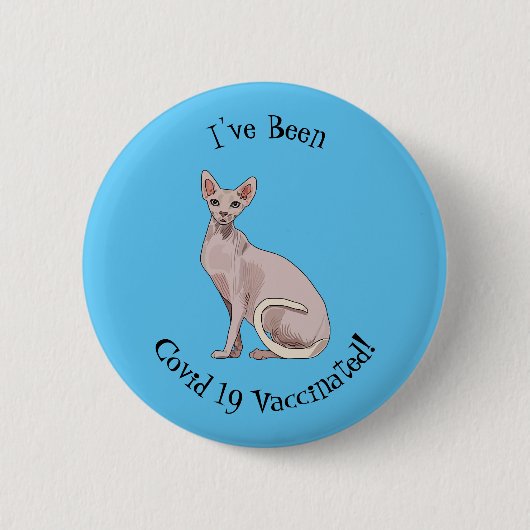 Sphynx cat cartoon illustration button (Vorderseite)