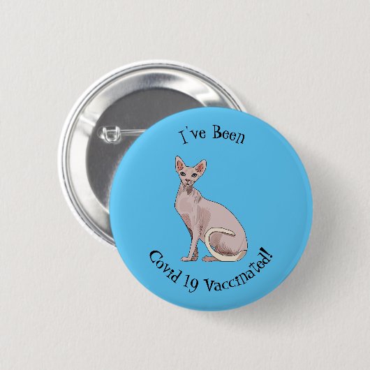 Sphynx cat cartoon illustration button (Vorne & Hinten)