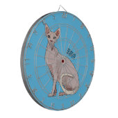 Sphynx cat cartoon illustration dartscheibe (Vorderseite Links)