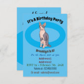 Sphynx cat cartoon illustration einladung (Vorne/Hinten)