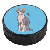 Sphynx cat cartoon illustration eishockey puck (3/4)
