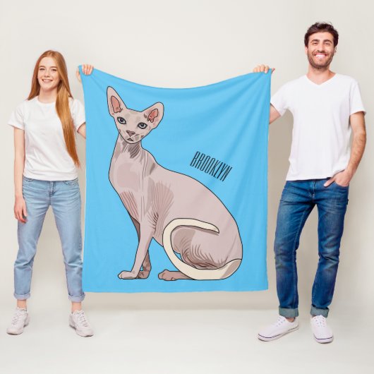 Sphynx cat cartoon illustration fleecedecke (Beispiel)