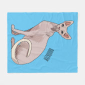Sphynx cat cartoon illustration fleecedecke (Vorderseite (Horizontal))