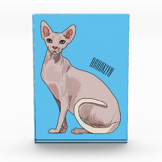 Sphynx cat cartoon illustration fotoblock (Vorderseite)