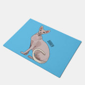 Sphynx cat cartoon illustration fußmatte (Schrägansicht)