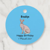 Sphynx cat cartoon illustration geschenkanhänger (Rückseite)