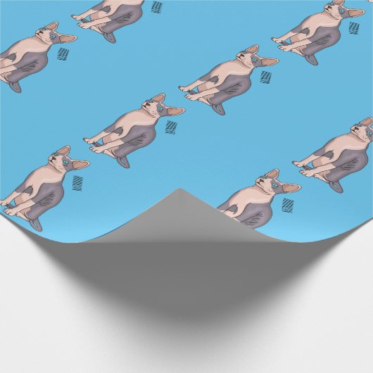 Sphynx cat cartoon illustration geschenkpapier (Ecke)