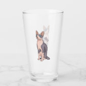 Sphynx cat cartoon illustration glas (Rückseite)