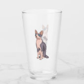 Sphynx cat cartoon illustration glas (Vorderseite)