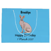 Sphynx cat cartoon illustration große geschenktüte (Rückseite)