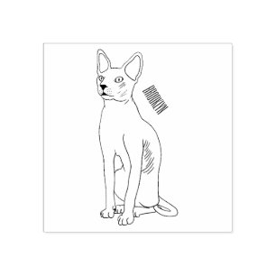 Sphynx cat cartoon illustration gummistempel