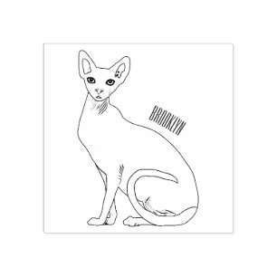 Sphynx cat cartoon illustration gummistempel
