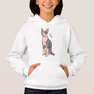 Sphynx cat cartoon illustration hoodie