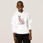 Sphynx cat cartoon illustration hoodie (Vorne ganz)