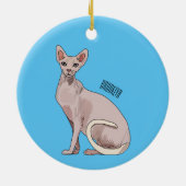 Sphynx cat cartoon illustration keramik ornament (Hinten)