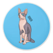 Sphynx cat cartoon illustration keramikknauf (Vorderseite)