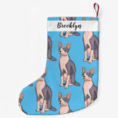 Sphynx cat cartoon illustration kleiner weihnachtsstrumpf (Rückseite)