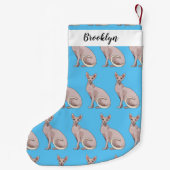 Sphynx cat cartoon illustration kleiner weihnachtsstrumpf (Rückseite)