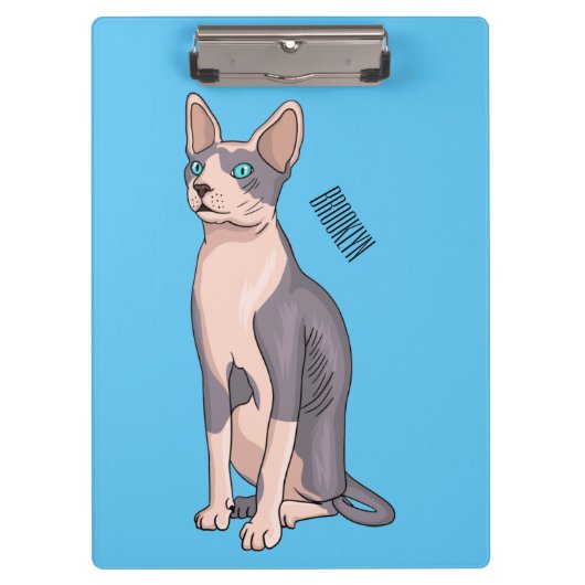 Sphynx cat cartoon illustration klemmbrett (Vorderseite)