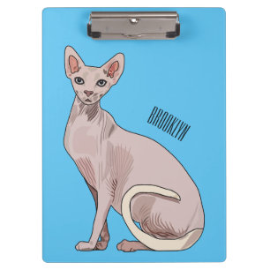 Sphynx cat cartoon illustration klemmbrett