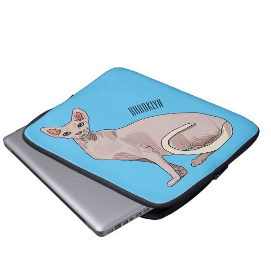 Sphynx cat cartoon illustration laptopschutzhülle (Vorne Knopf)