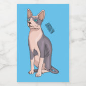 Sphynx cat cartoon illustration lebensmitteletikett (Einzelnes Label)