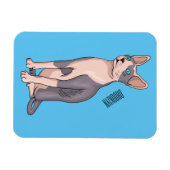 Sphynx cat cartoon illustration magnet (Horizontal)