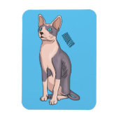 Sphynx cat cartoon illustration magnet (Vertikal)