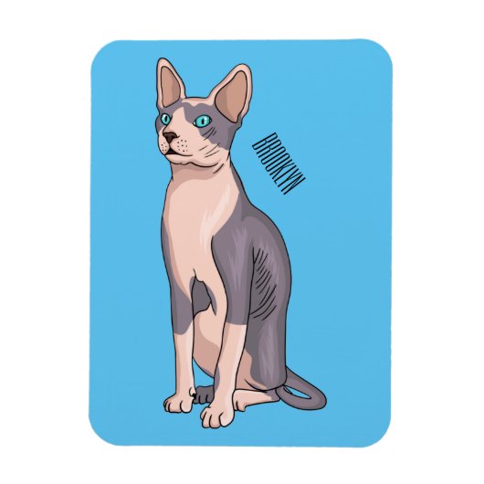 Sphynx cat cartoon illustration magnet (Vertikal)