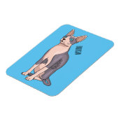 Sphynx cat cartoon illustration magnet (Linke Seite)