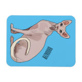 Sphynx cat cartoon illustration magnet (Horizontal)