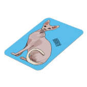 Sphynx cat cartoon illustration magnet (Linke Seite)