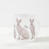 Sphynx cat cartoon illustration mattglastasse (VorderseiteRechts)