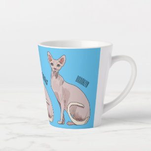 Sphynx cat cartoon illustration milchtasse