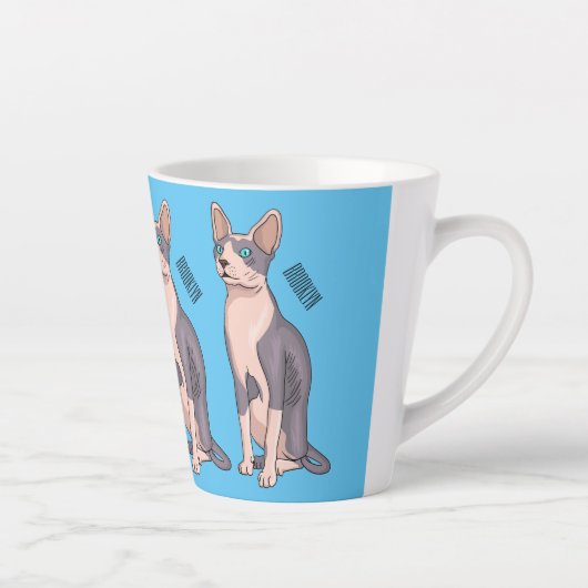 Sphynx cat cartoon illustration milchtasse (Rechts)