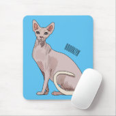 Sphynx cat cartoon illustration mousepad (Mit Mouse)