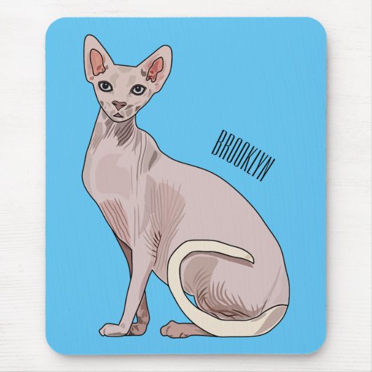 Sphynx cat cartoon illustration mousepad (Vorne)