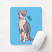 Sphynx cat cartoon illustration mousepad (Mit Mouse)