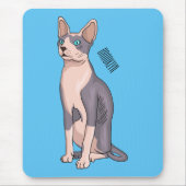 Sphynx cat cartoon illustration mousepad (Vorne)
