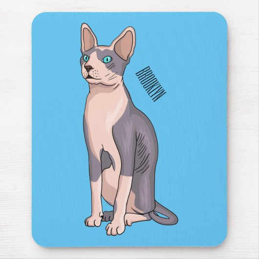 Sphynx cat cartoon illustration mousepad (Vorne)
